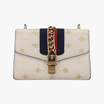 グッチ Gucci ショルダーバッグ レディース シルヴィ アイボリー×マルチ レザー 524405 G029742088