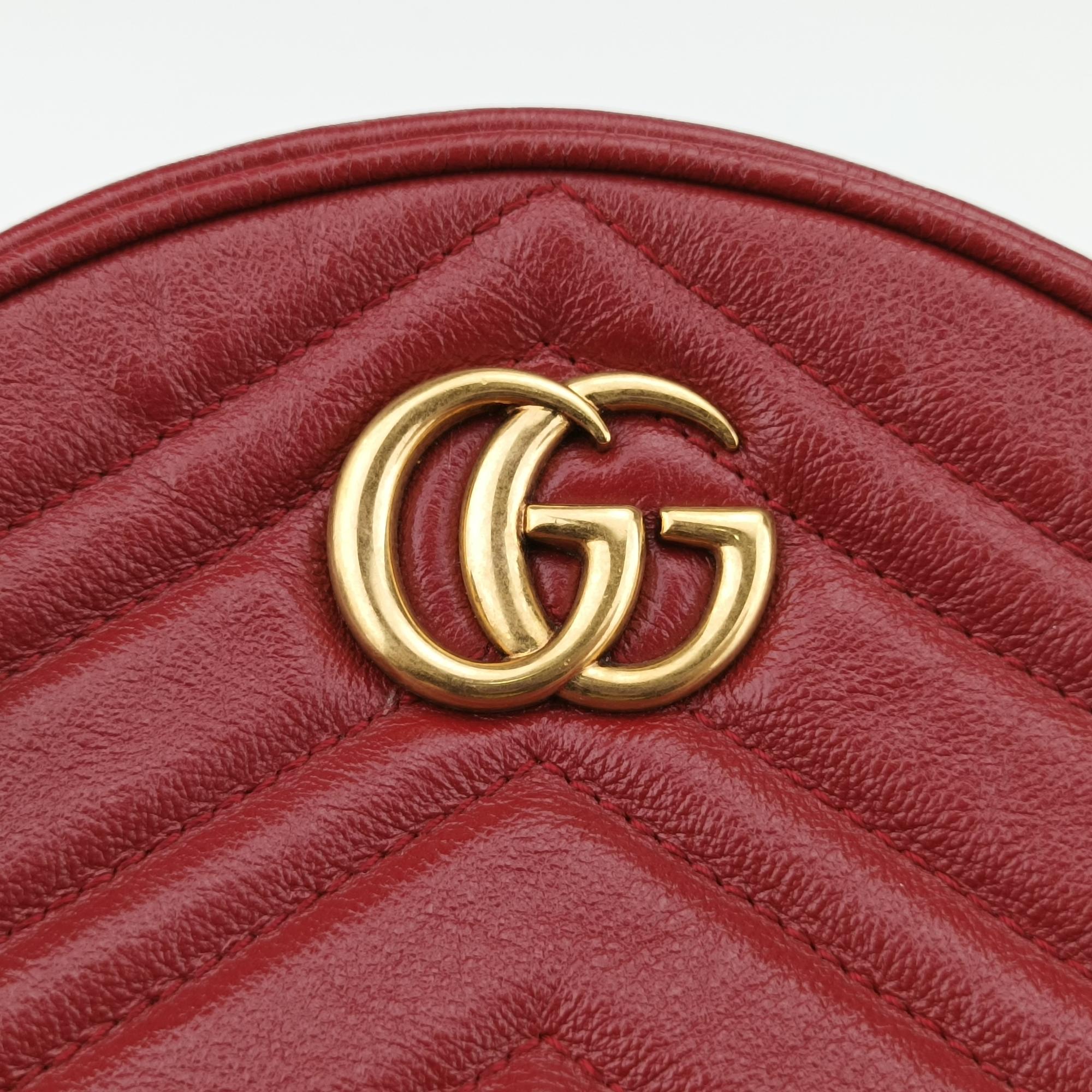 グッチ Gucci ショルダーバッグ レディース GGマーモント レッド レザー 550154 493075