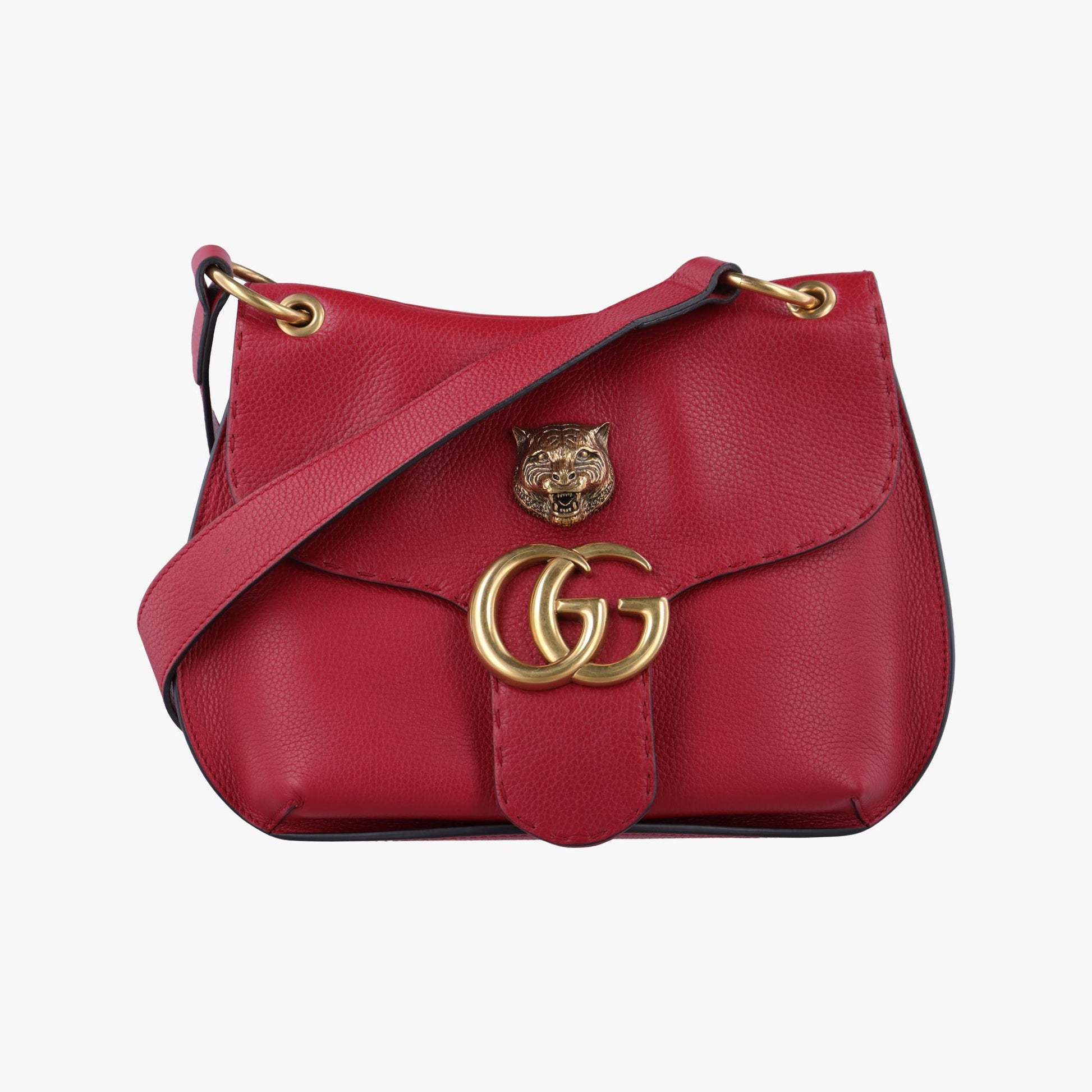 グッチ Gucci ショルダーバッグ レディース GGマーモント レッド レザー 409154 213048