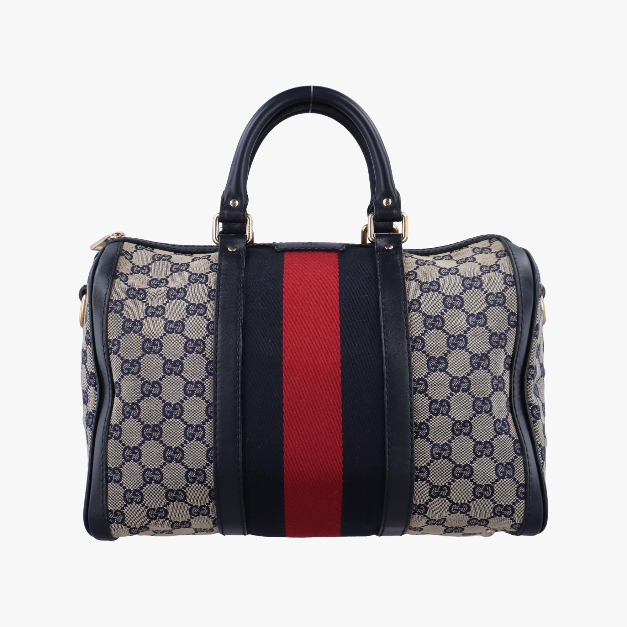 グッチ Gucci ボストンバッグ レディース シェリーライン ボストン ブラック×レッド×ベージュ キャンバス×レザー 247205 B103886175