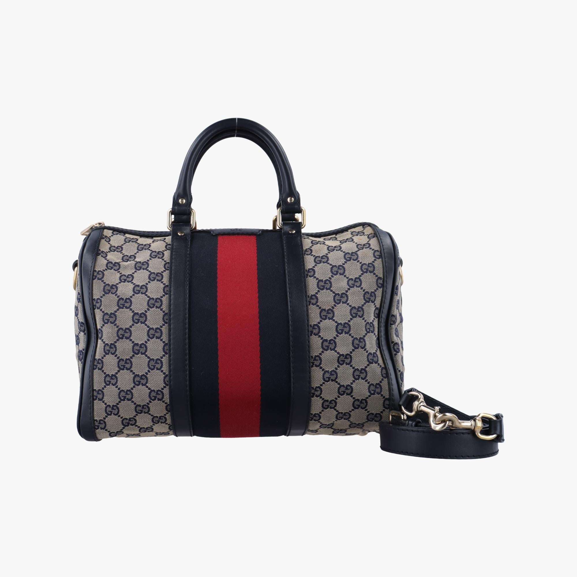 グッチ Gucci ボストンバッグ レディース シェリーライン ボストン ブラック×レッド×ベージュ キャンバス×レザー 247205 B103886175