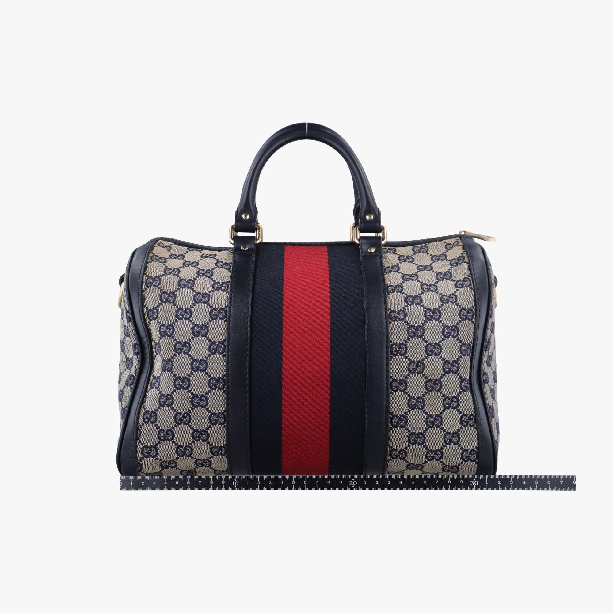 グッチ Gucci ボストンバッグ レディース シェリーライン ボストン ブラック×レッド×ベージュ キャンバス×レザー 247205 B103886175