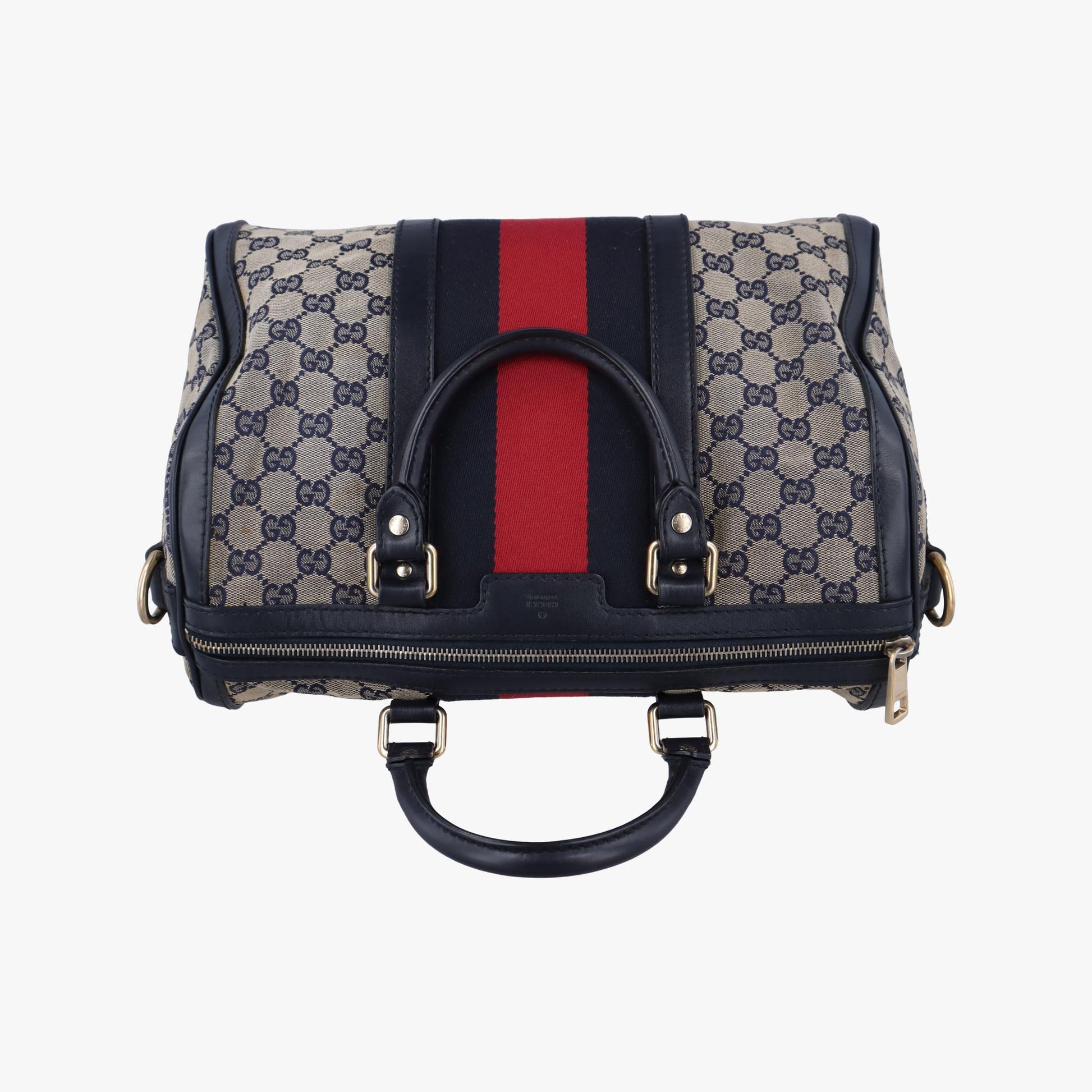 グッチ Gucci ボストンバッグ レディース シェリーライン ボストン ブラック×レッド×ベージュ キャンバス×レザー 247205 B103886175