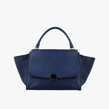 セリーヌ Celine ショルダーバッグ レディース トラペーズミディアム ブルー レザー×スエード F-VP-0133 F-CU-0133