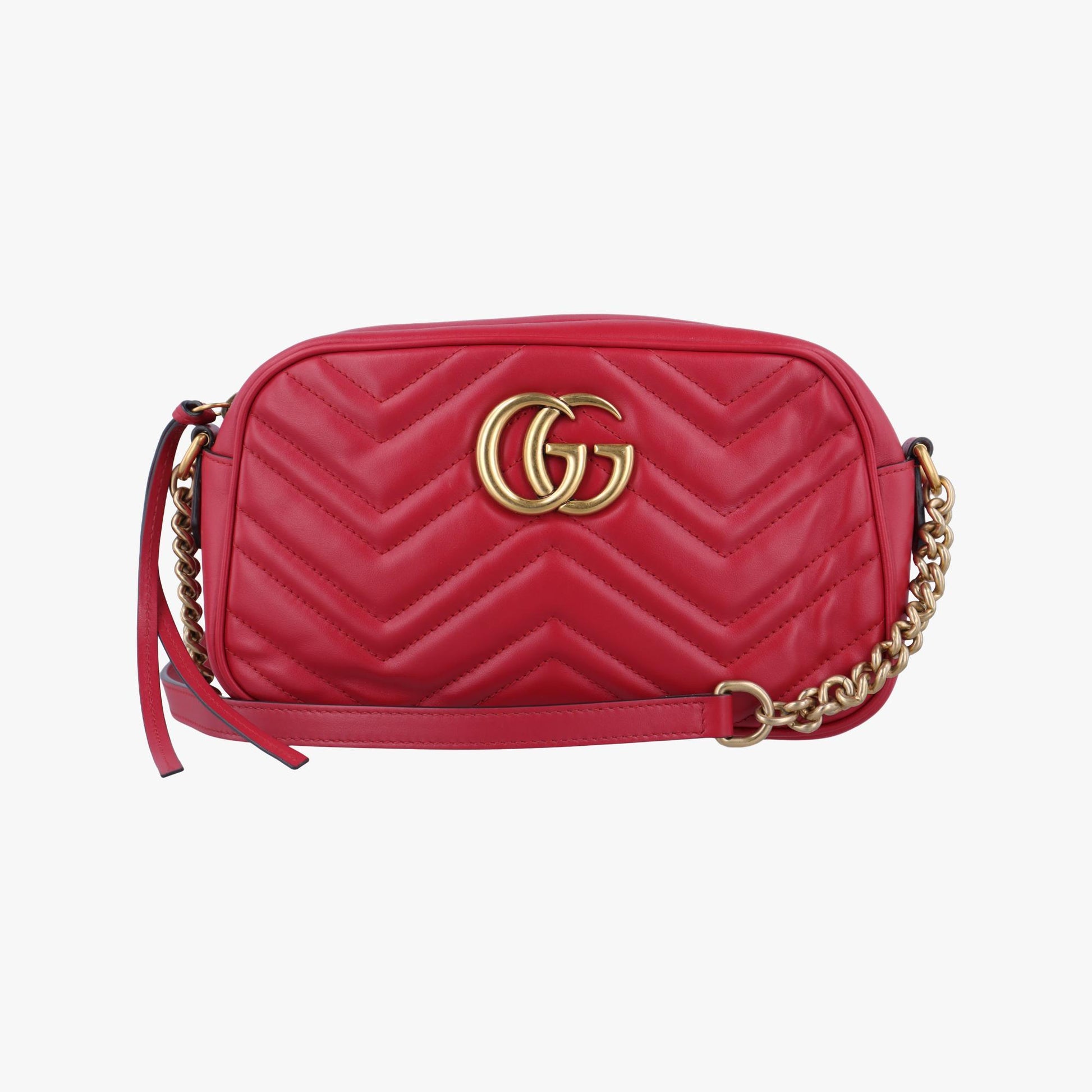 グッチ Gucci ショルダーバッグ レディース GGマーモント レッド レザー 447632 204991