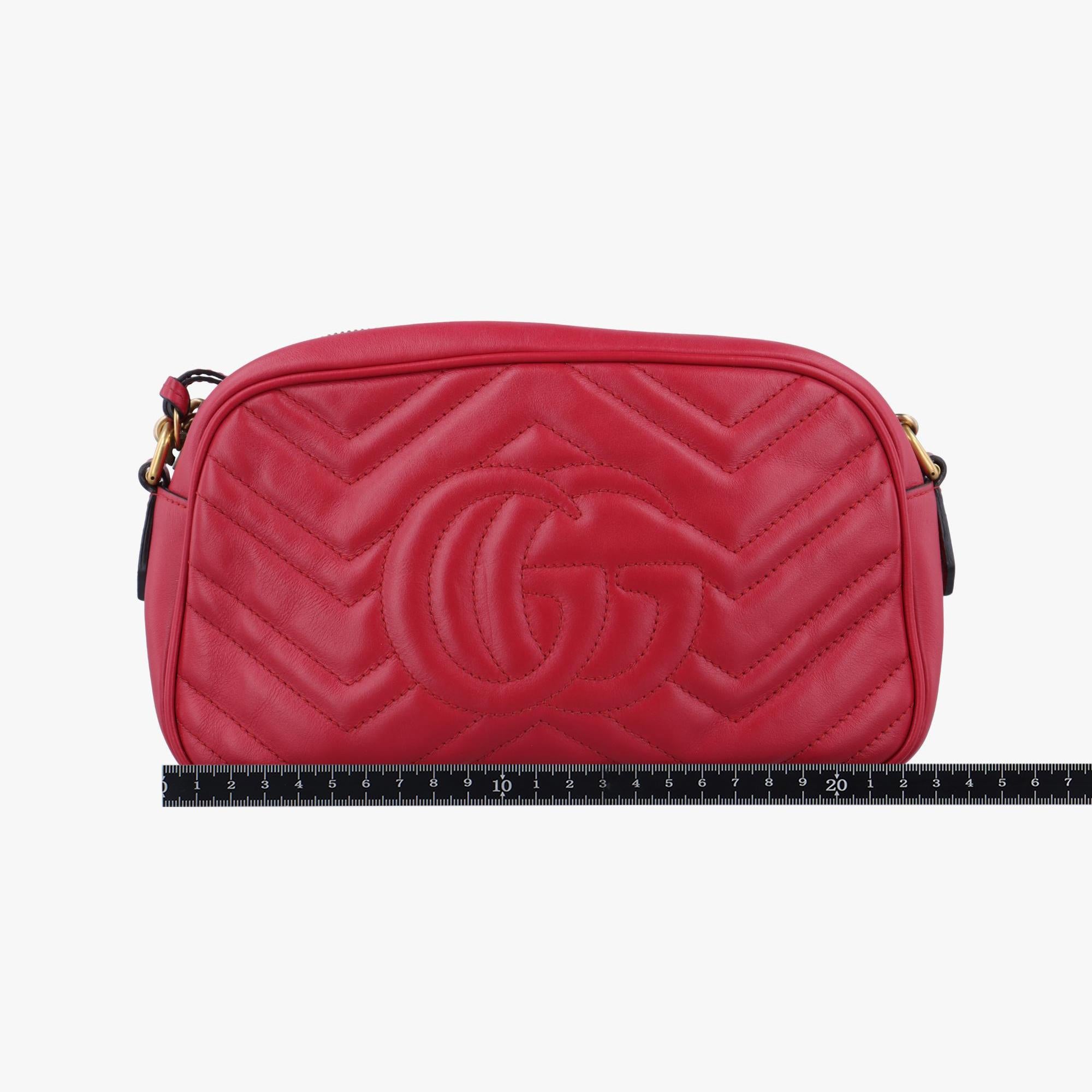 グッチ Gucci ショルダーバッグ レディース GGマーモント レッド レザー 447632 204991