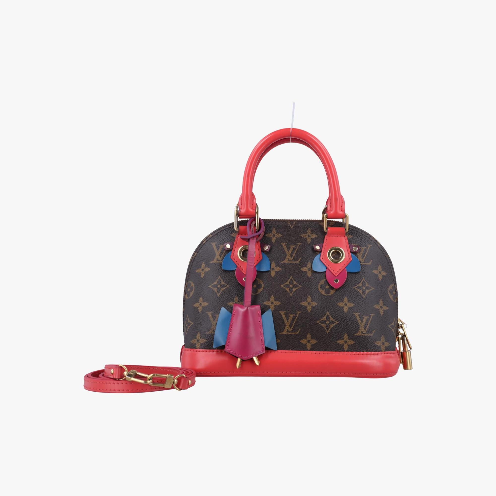 ルイヴィトン Louis Vuitton ショルダーバッグ レディース アルマBB　モノグラムトーテム フラミンゴ モノグラム/ブラウン系×レッド モノグラムキャンバス×カーフレザー M41659 SN4115