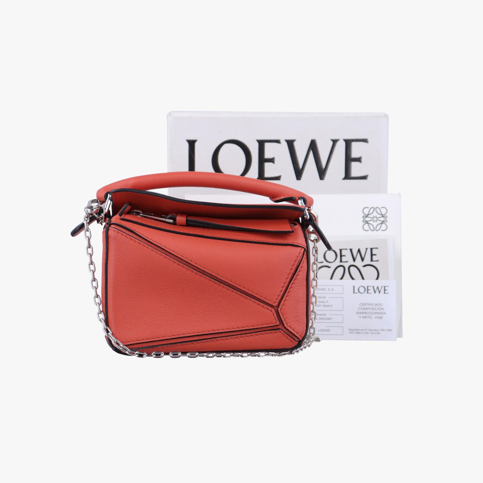 ロエベ Loewe ショルダーバッグ レディース パズル ナノ オレンジ レザー 262108