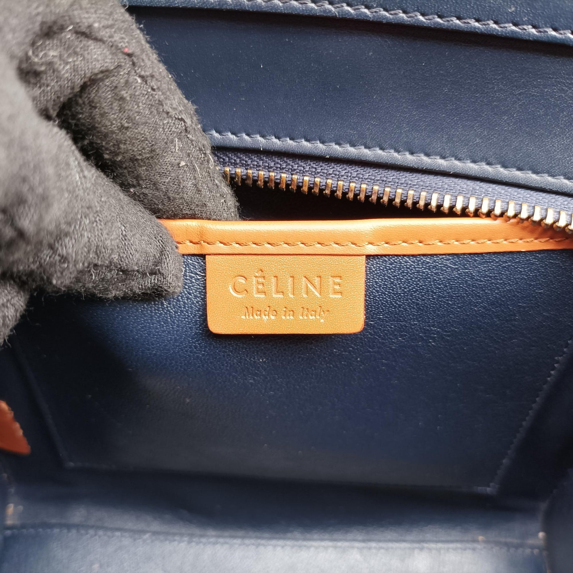 セリーヌ Celine ショルダーバッグ レディース ラゲージナノショッパー アイボリー×ブラック×ブラウン レザー F-CU-1135