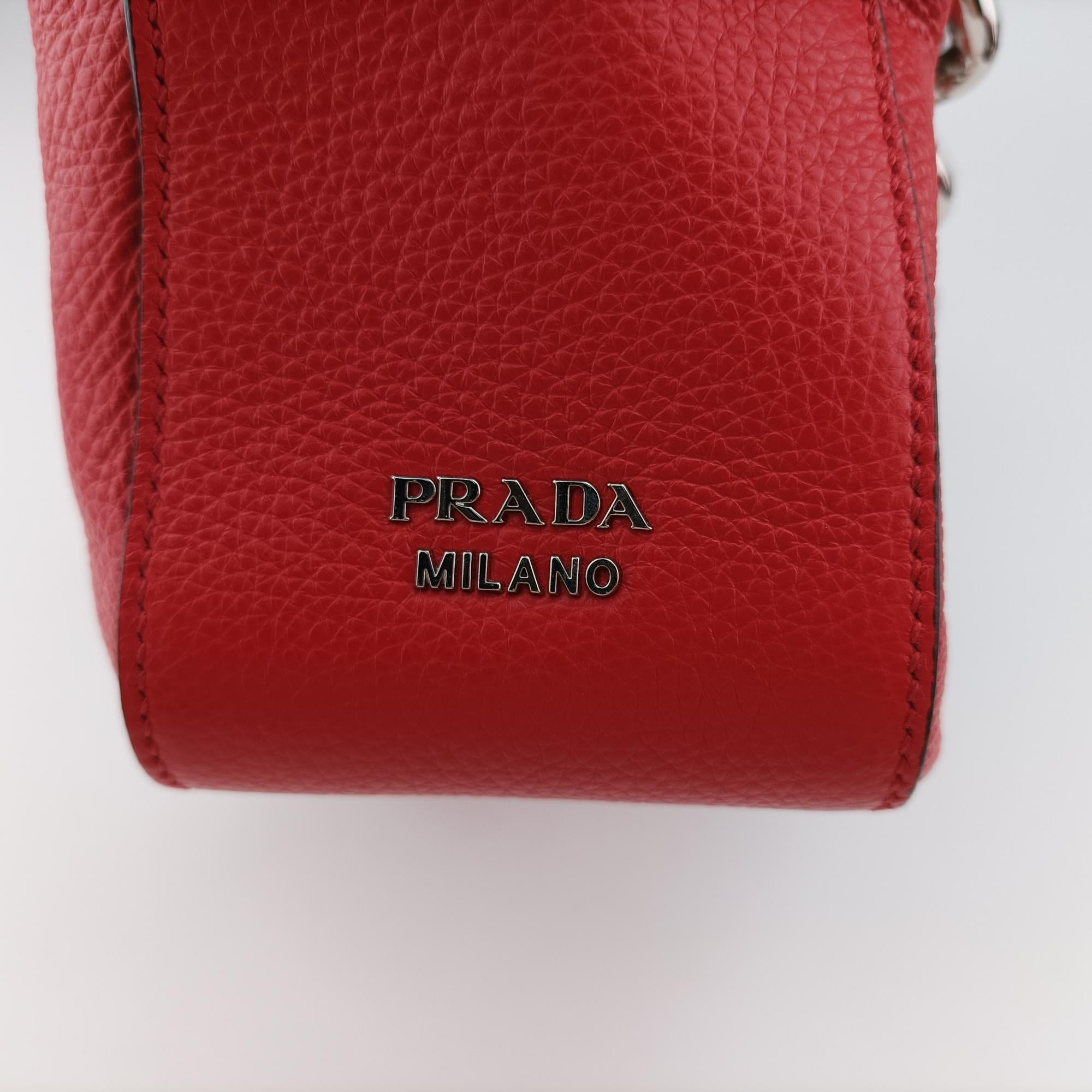 プラダ Prada ハンドバッグ レディース ラッカグロメット レッド レザー 1BB017 117 E