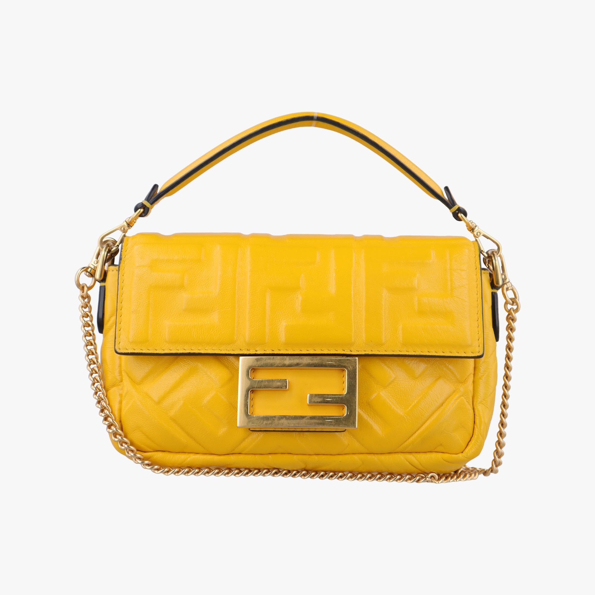 フェンディ Fendi ショルダーバッグ レディース マンマバケット イエロー レザー 8BS017.A72V.218.8321