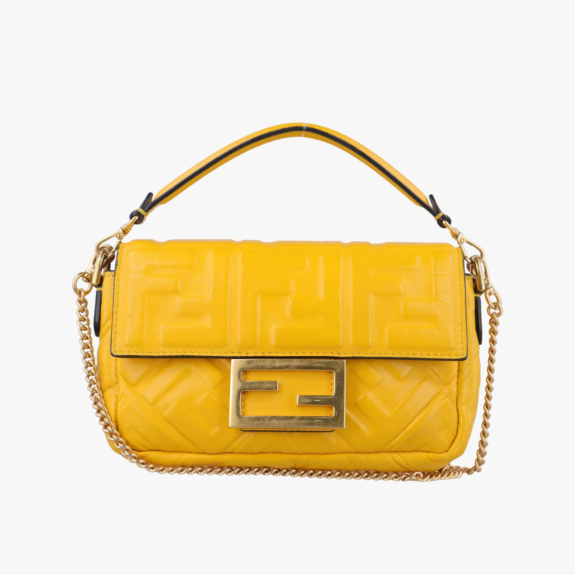 フェンディ Fendi ショルダーバッグ レディース マンマバケット イエロー レザー 8BS017.A72V.218.8321