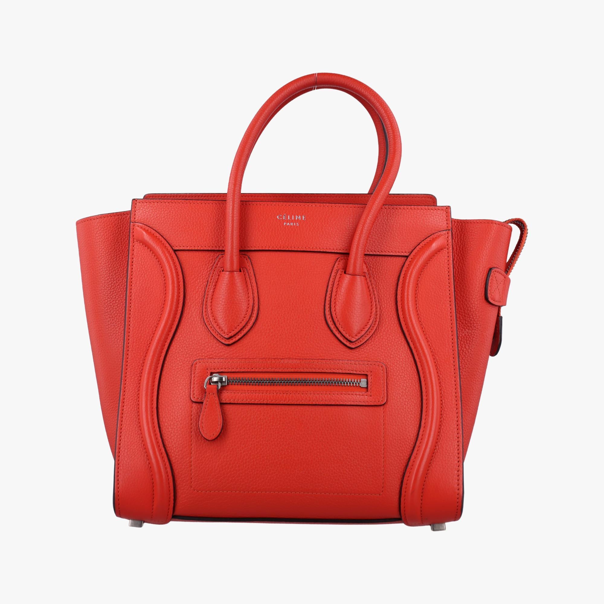 セリーヌ Celine ハンドバッグ レディース ラゲージマイクロショッパー レッド レザー U-AT-0124 U-CU-0124