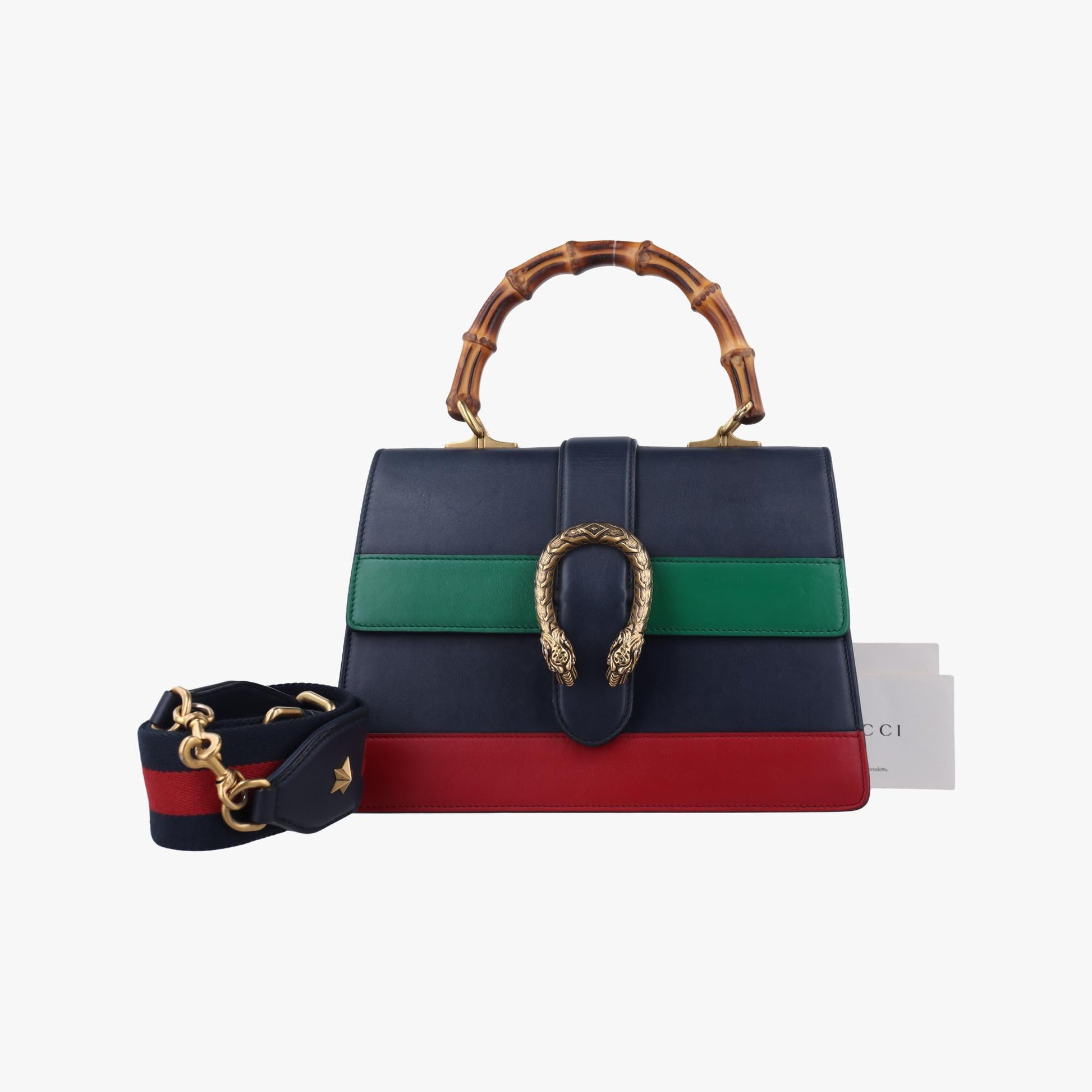 グッチ Gucci ショルダーバッグ レディース ディオニュソス ネイビー×グリーン×レッド レザー 448075 G021607631