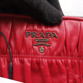 プラダ Prada ショルダーバッグ レディース フオコ ナッパ ゴーフル　ギャザー レッド レザー B2588L 7/Q