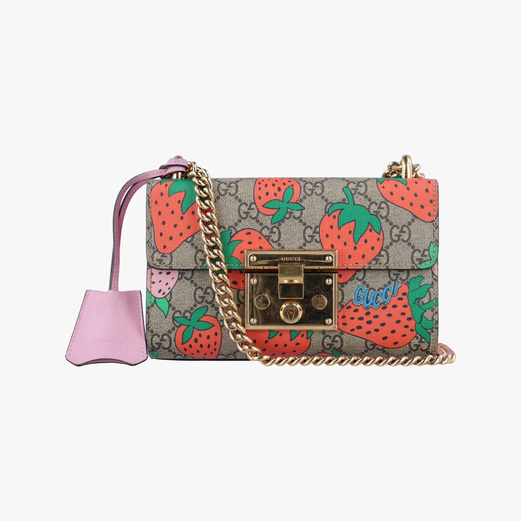 グッチ Gucci ショルダーバッグ レディース パドロック マルチカラー PVCコーティングキャンバス×レザー 409487 525040