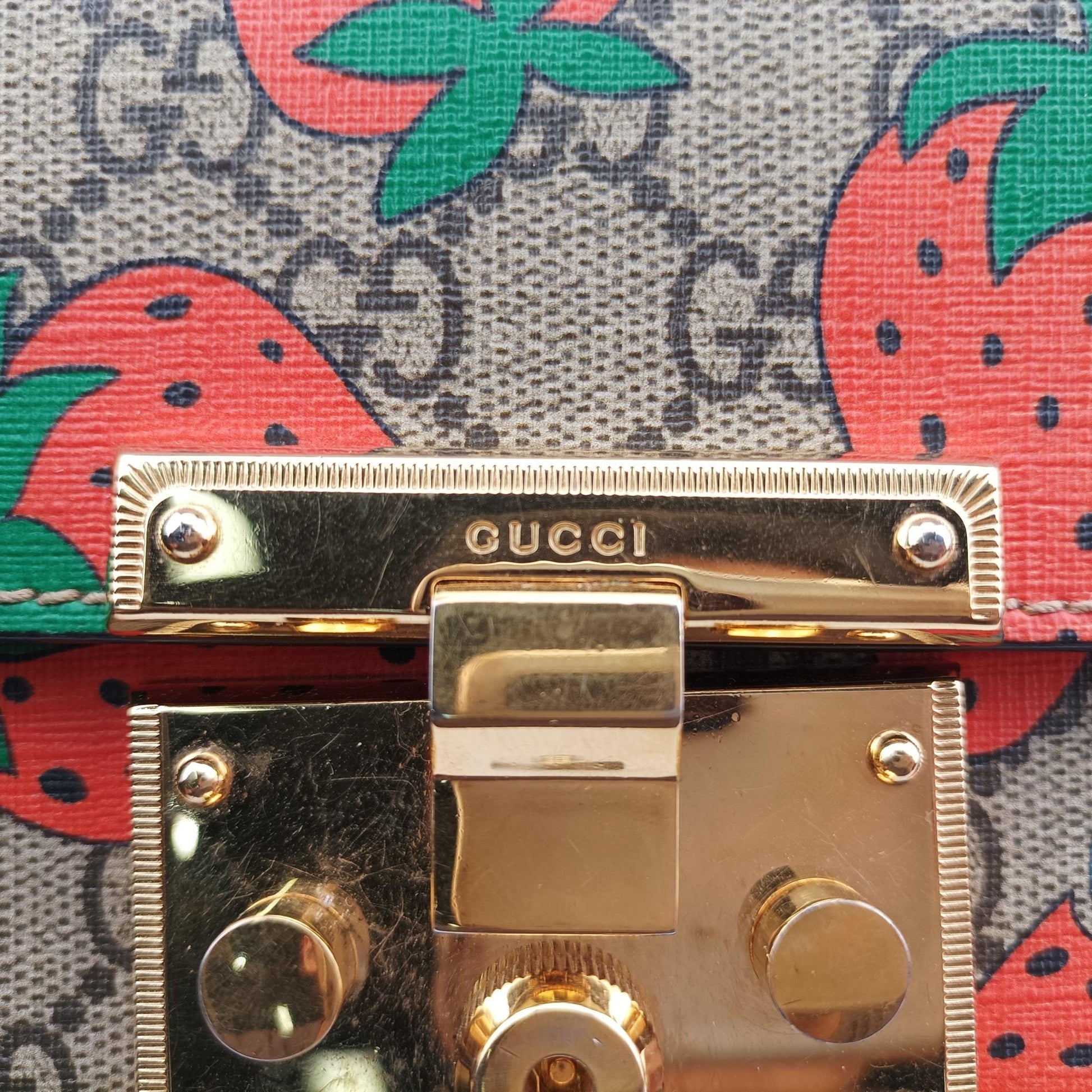 グッチ Gucci ショルダーバッグ レディース パドロック マルチカラー PVCコーティングキャンバス×レザー 409487 525040