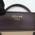 セリーヌ Celine ハンドバッグ レディース ラゲージマイクロショッパー ベージュ×ブラウン×ブラック レザー×スエード S-SA-0112 S-CU-0122