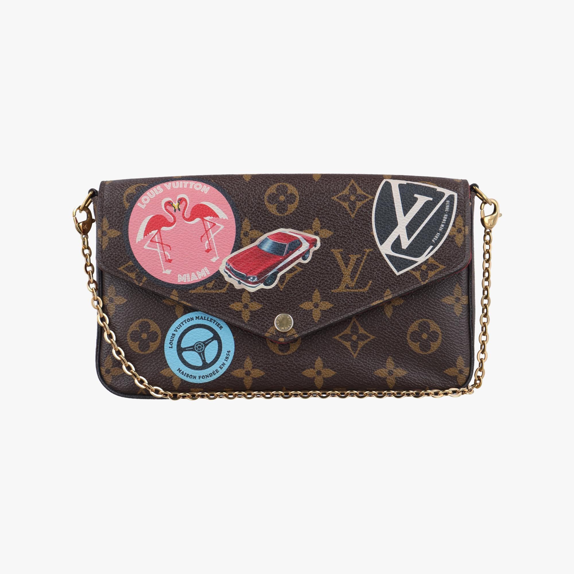 ルイヴィトン Louis Vuitton ショルダーバッグ レディース ポシェット フリーチェ　マイLVワールドツアー モノグラム ステッカー モノグラムキャンバス M62145 MI1126