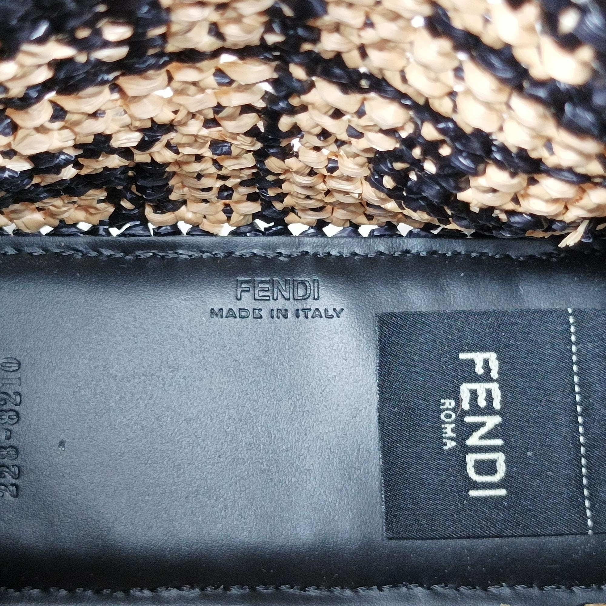 フェンディ Fendi ショルダーバッグ レディース サンシャイン ショッパー ミニ ブラックxイエロー ストロー 8BS051AKMS-228-8210