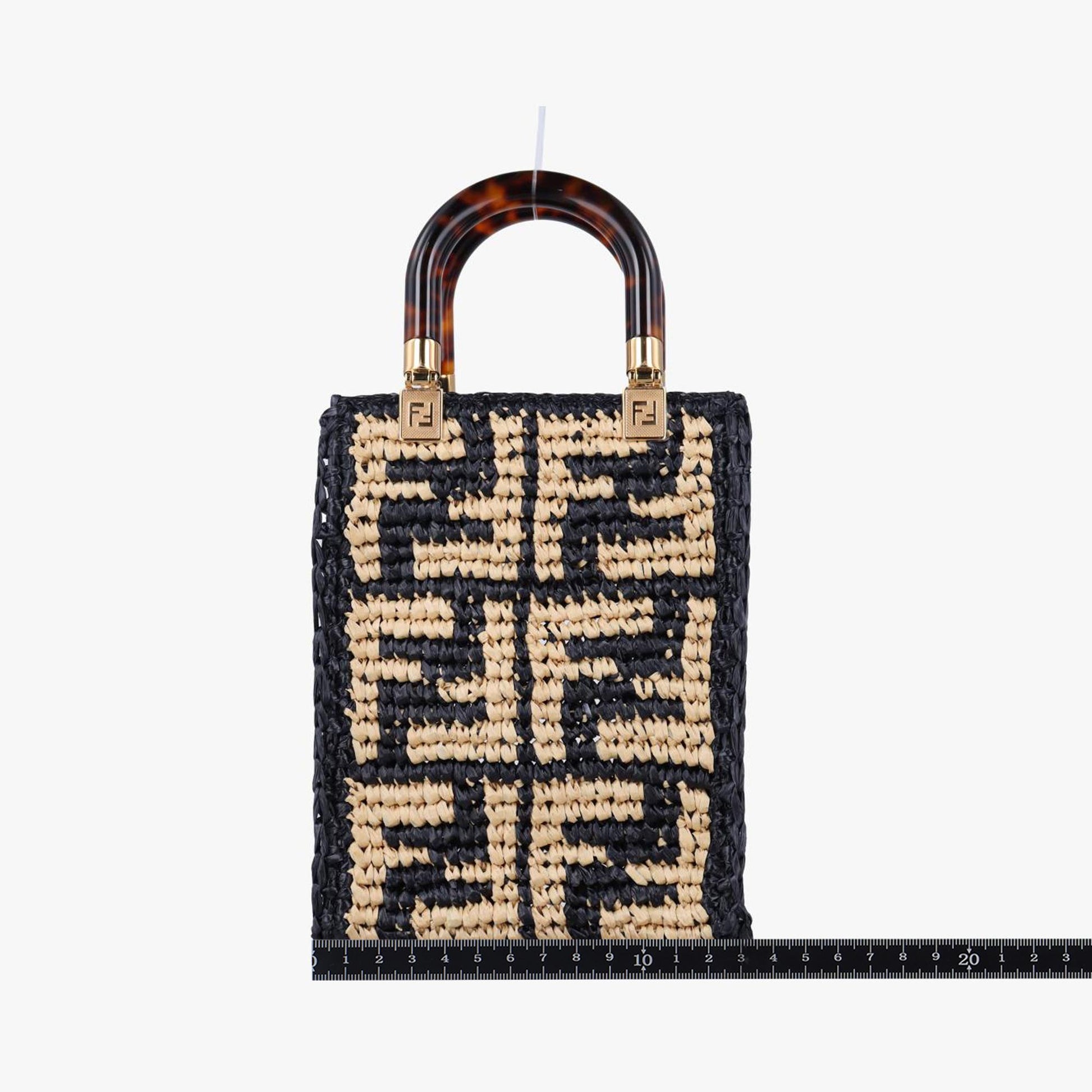 フェンディ Fendi ショルダーバッグ レディース サンシャイン ショッパー ミニ ブラックxイエロー ストロー 8BS051AKMS-228-8210