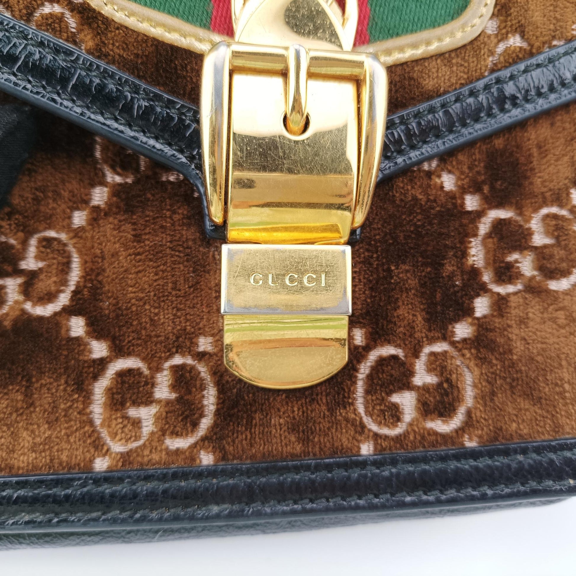 グッチ Gucci ショルダーバッグ レディース シルヴィ マルチカラー ベロア×レザー 470270 493075