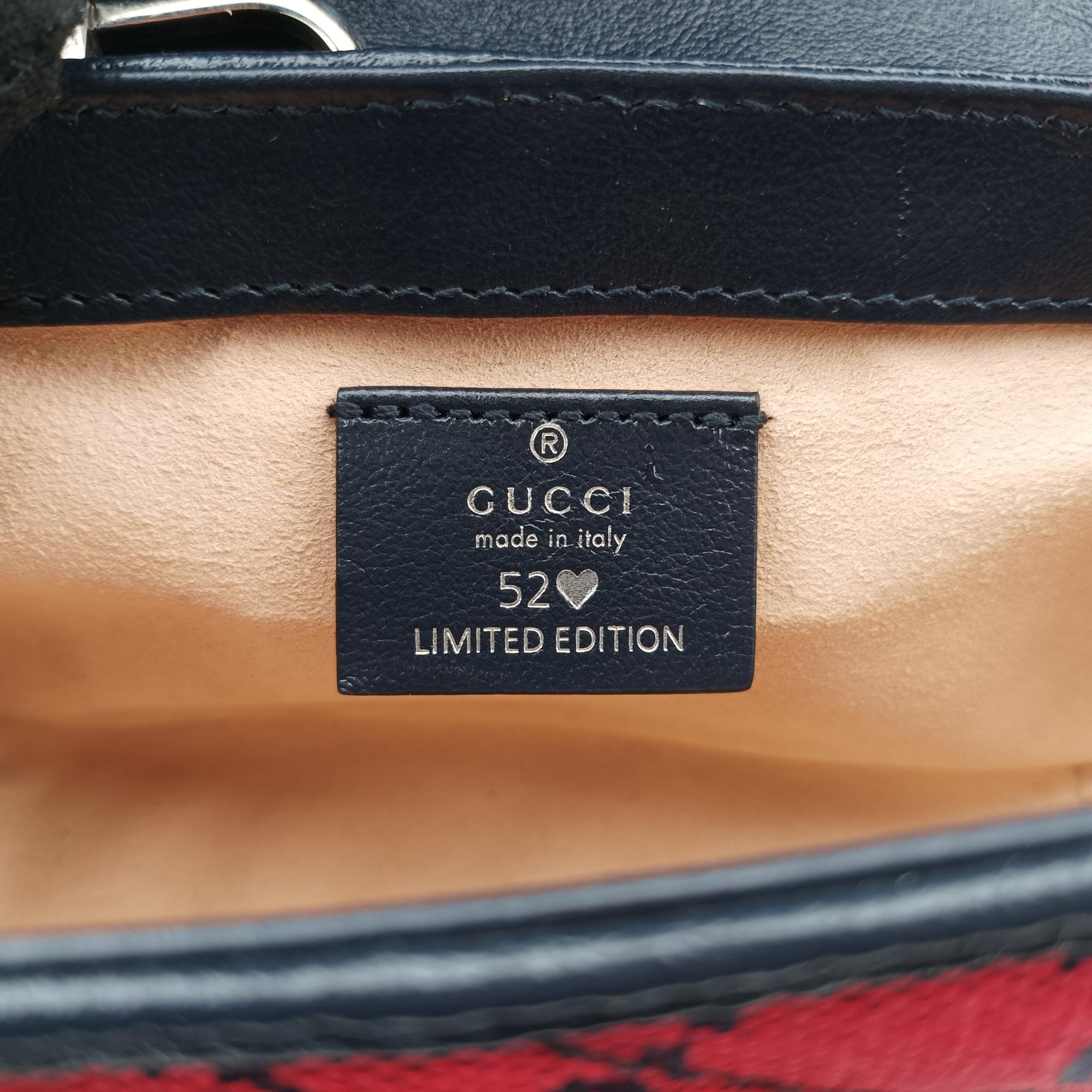 グッチ Gucci ショルダーバッグ レディース GGマーモント ブラック×レッド ジャガード×レザー 661332