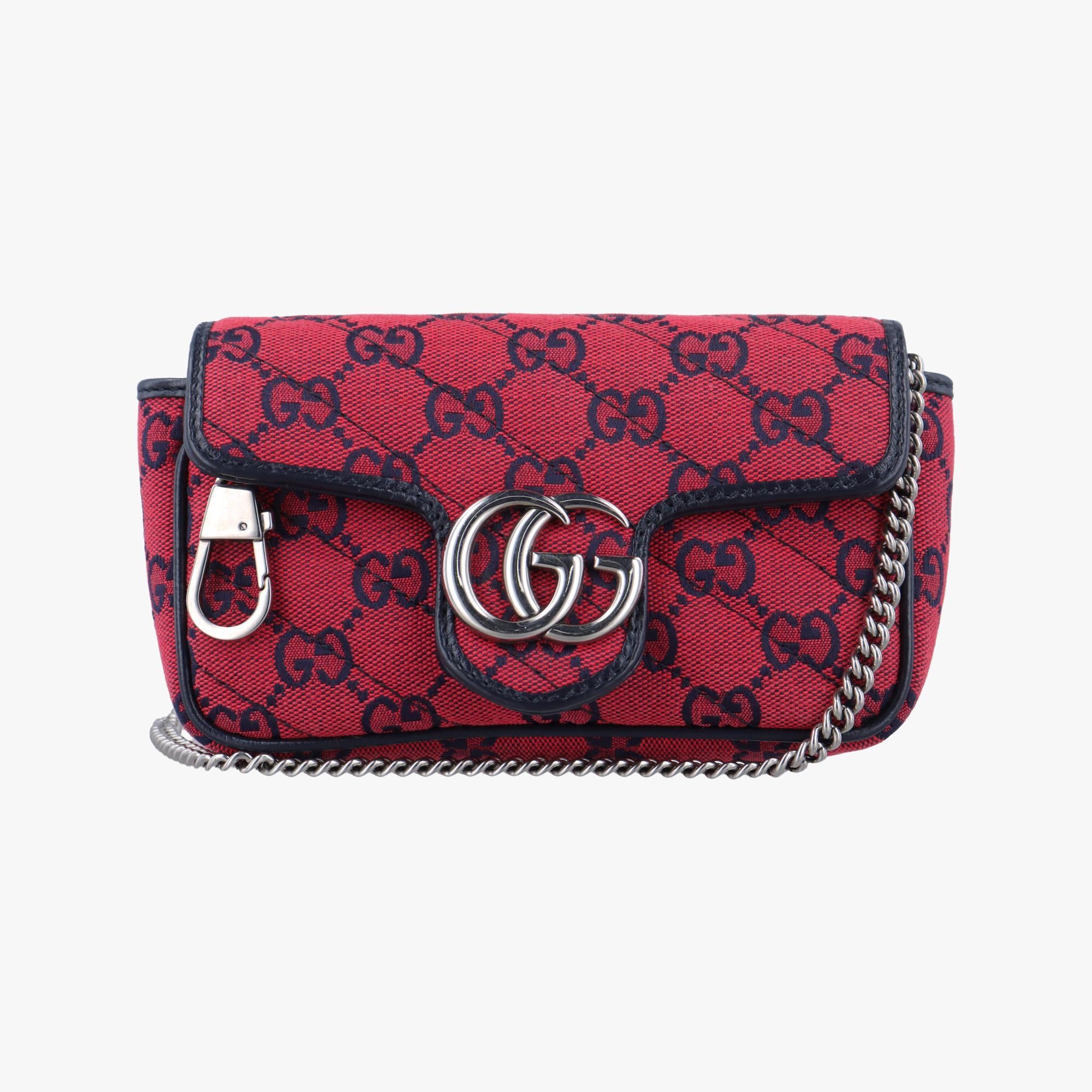 グッチ Gucci ショルダーバッグ レディース GGマーモント ブラック×レッド ジャガード×レザー 661332