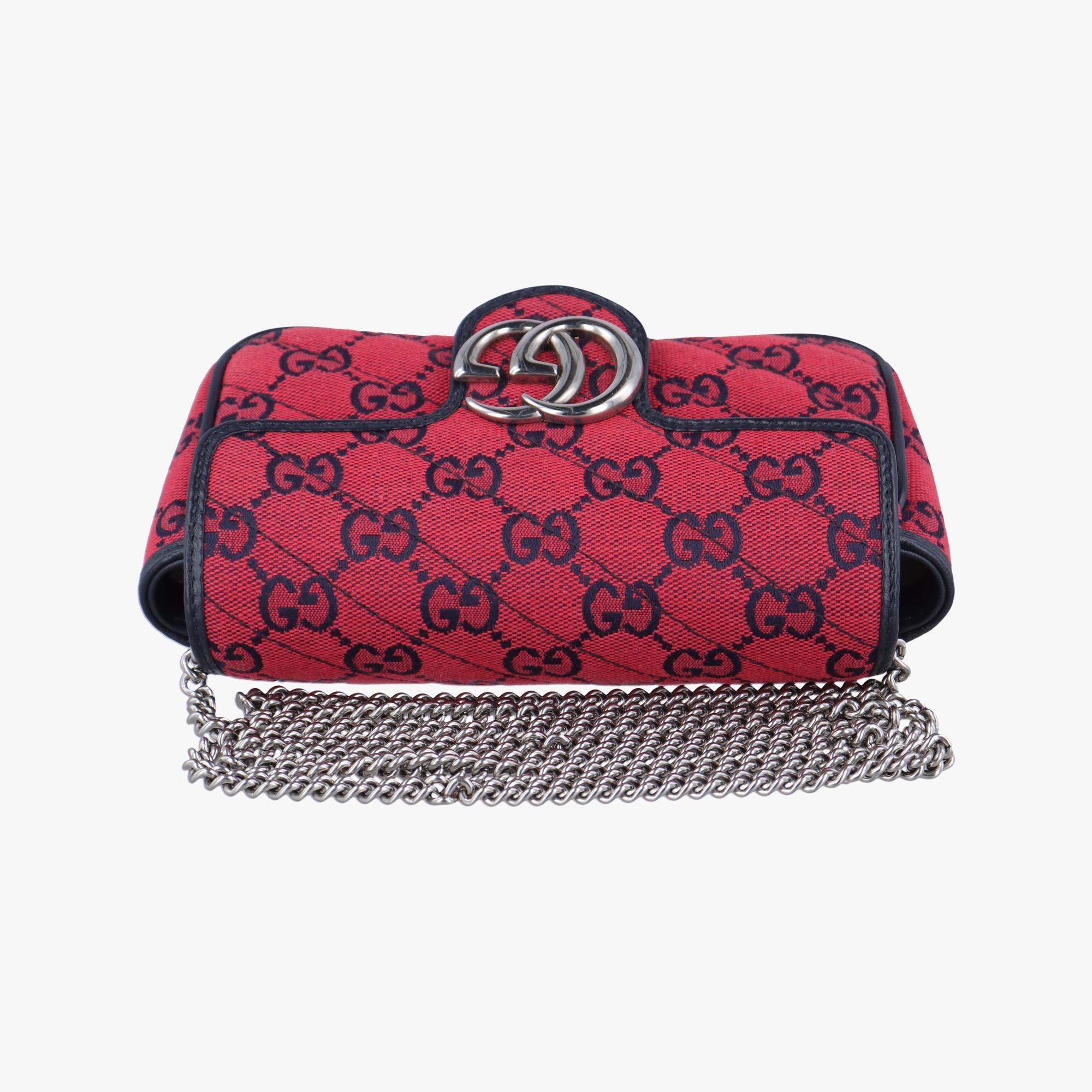 グッチ Gucci ショルダーバッグ レディース GGマーモント ブラック×レッド ジャガード×レザー 661332