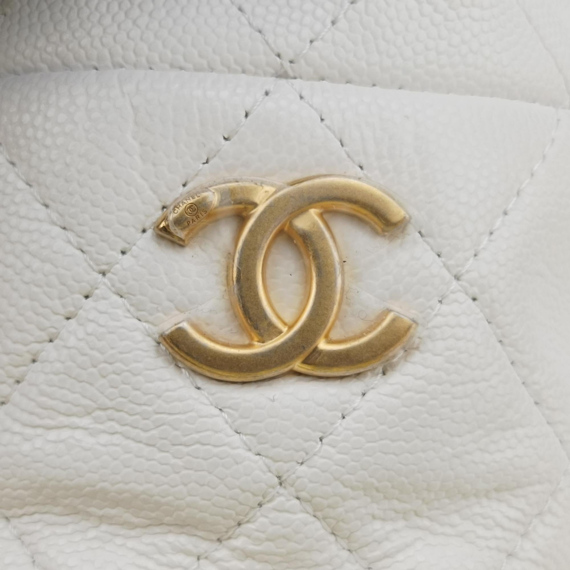 シャネル Chanel ショルダーバッグ レディース ココマーク ホワイト キャビアスキン AP2859 L6GG5AL7