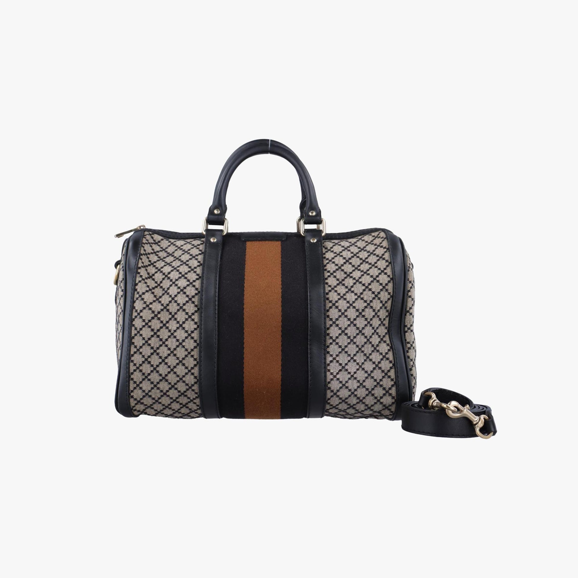 グッチ Gucci ボストンバッグ レディース シェリーライン ボストン ベージュ×ブラック×ブラウン キャンバス×レザー 247205 A9105968