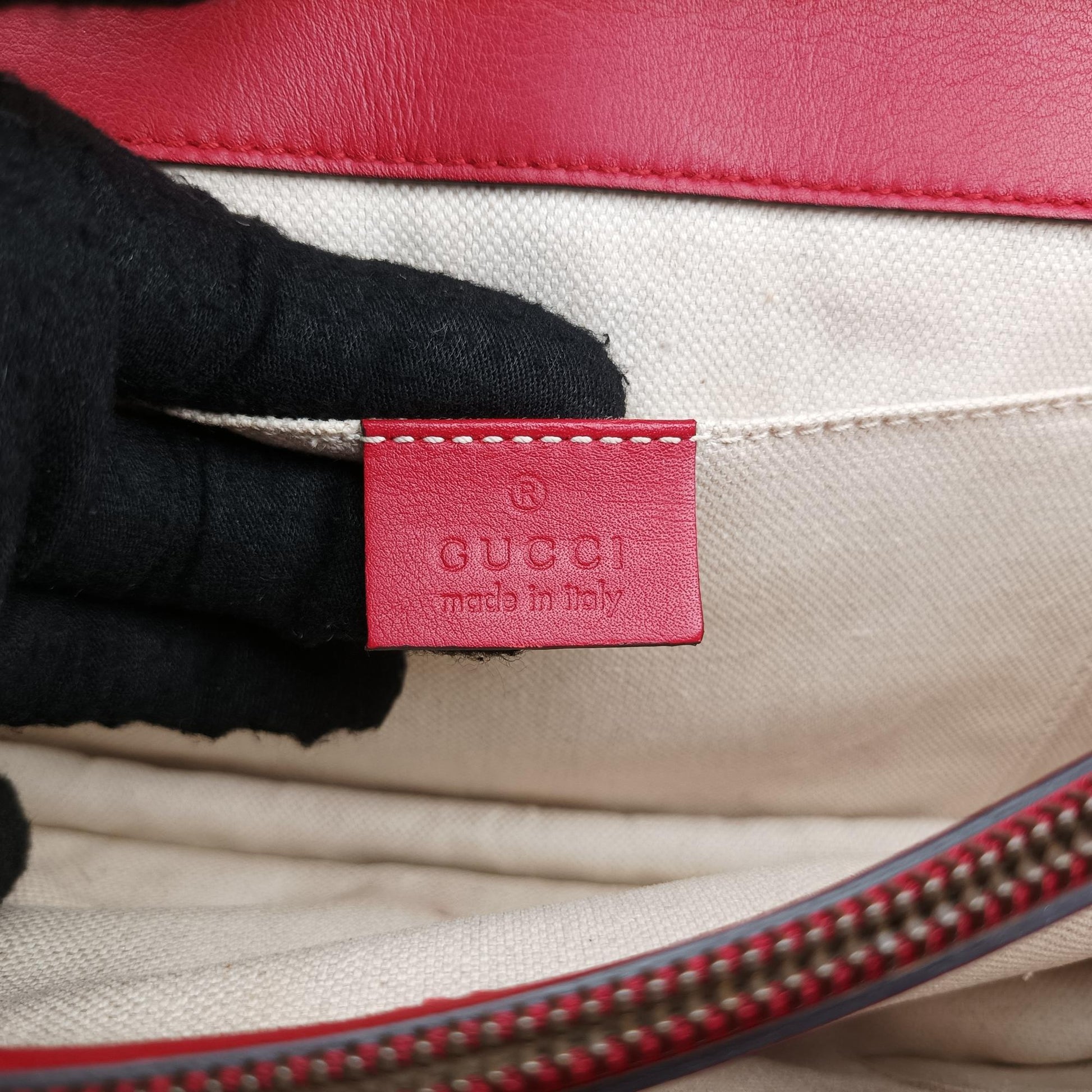 グッチ Gucci ハンドバッグ レディース キャットロック レッド レザー 421997 B019465847