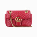 グッチ Gucci ショルダーバッグ レディース GGマーモント レッド レザー 446744 A020577872