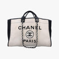 シャネル Chanel ショルダーバッグ レディース ウールフェルトラージドーヴィルトート ブラック×ホワイト ウールフェルト A93786 28858829