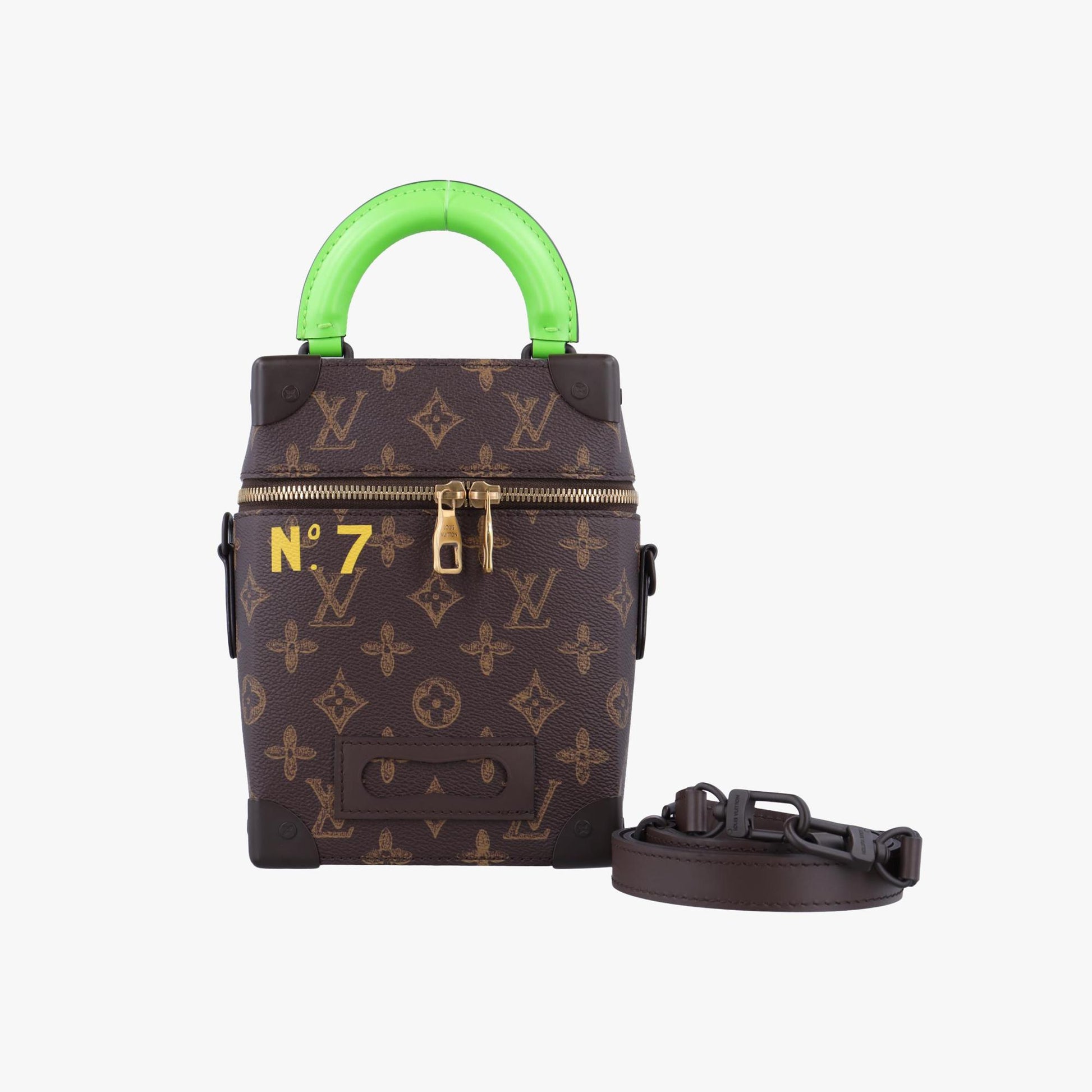 ルイヴィトン Louis Vuitton ショルダーバッグ レディース モノグラム(N°7) ヴェルティカル ボックス トランク 2022SS モノグラム/ブラウン系×グリーン モノグラムキャンバス×カーフレザー M59664 ICチップ