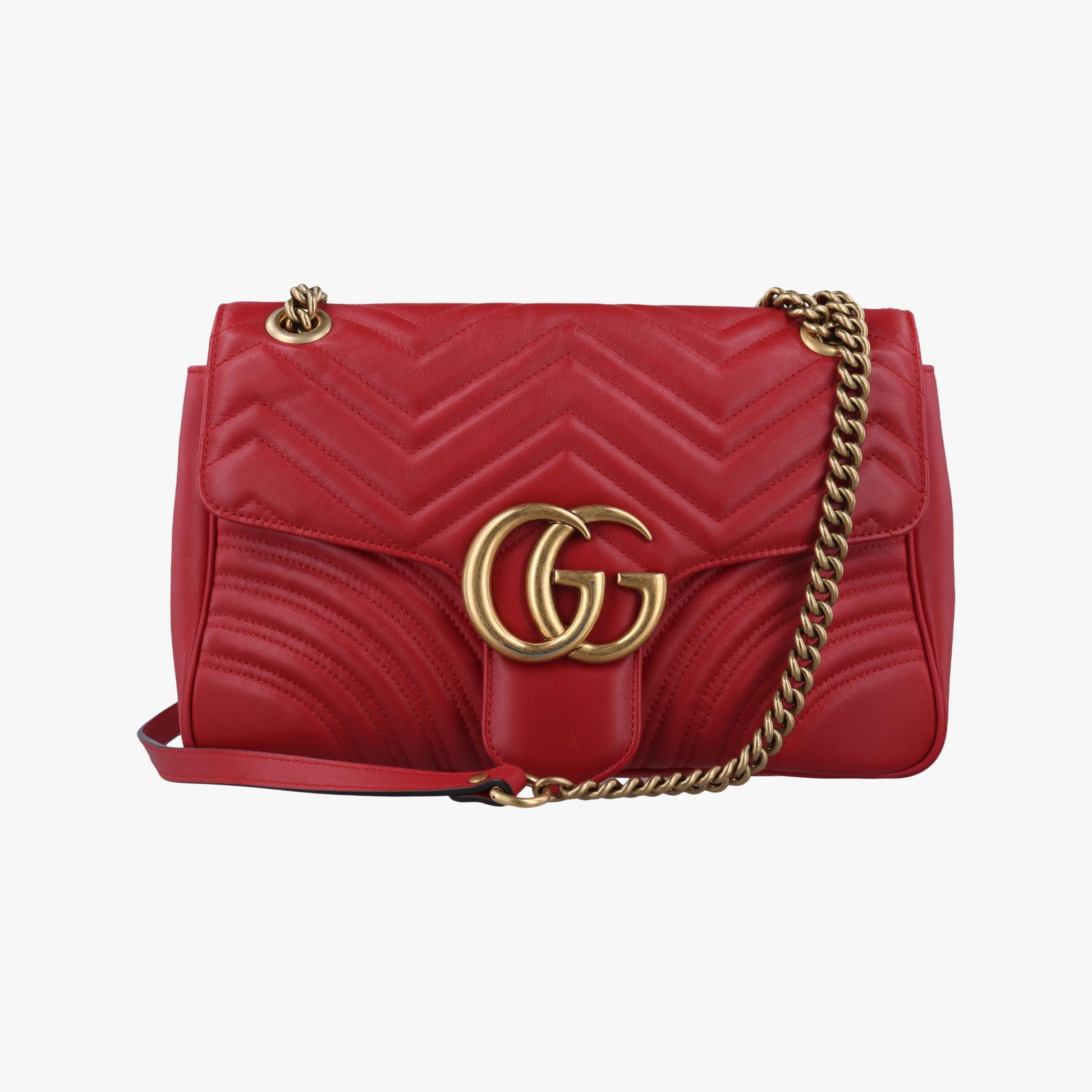 グッチ Gucci ショルダーバッグ レディース GGマーモント レッド レザー 443496 A023976622