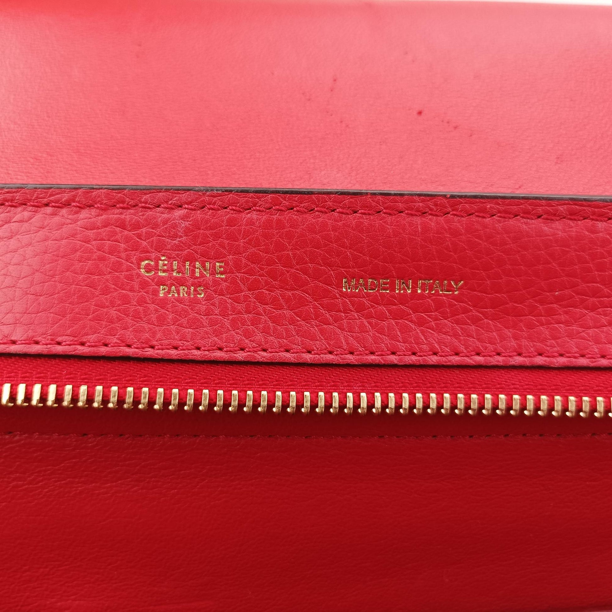 セリーヌ Celine ショルダーバッグ レディース トラペーズミディアム レッド レザー×スエード S-VP-0193 S-MM-1103