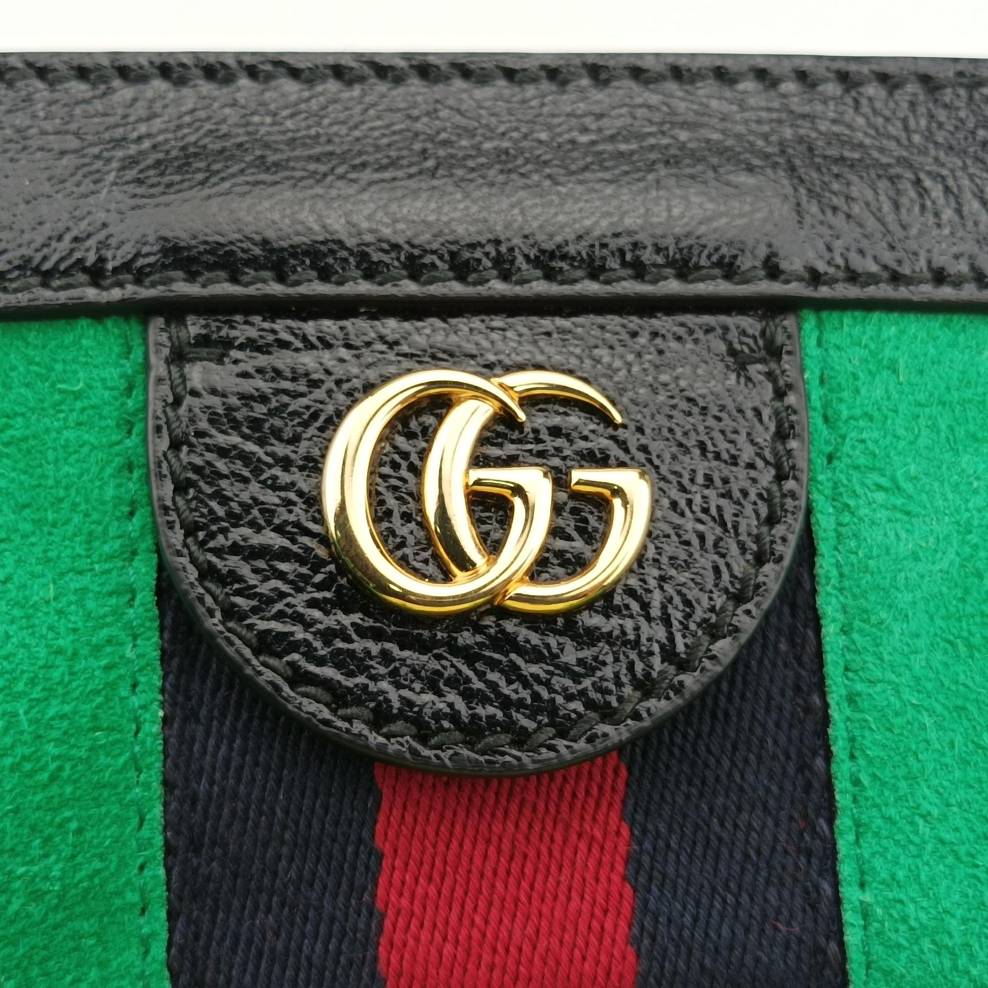 グッチ Gucci ショルダーバッグ レディース オフィディア グリーン×ブラック×レッド レザー×スエード×キャンバス 503877 F023555808