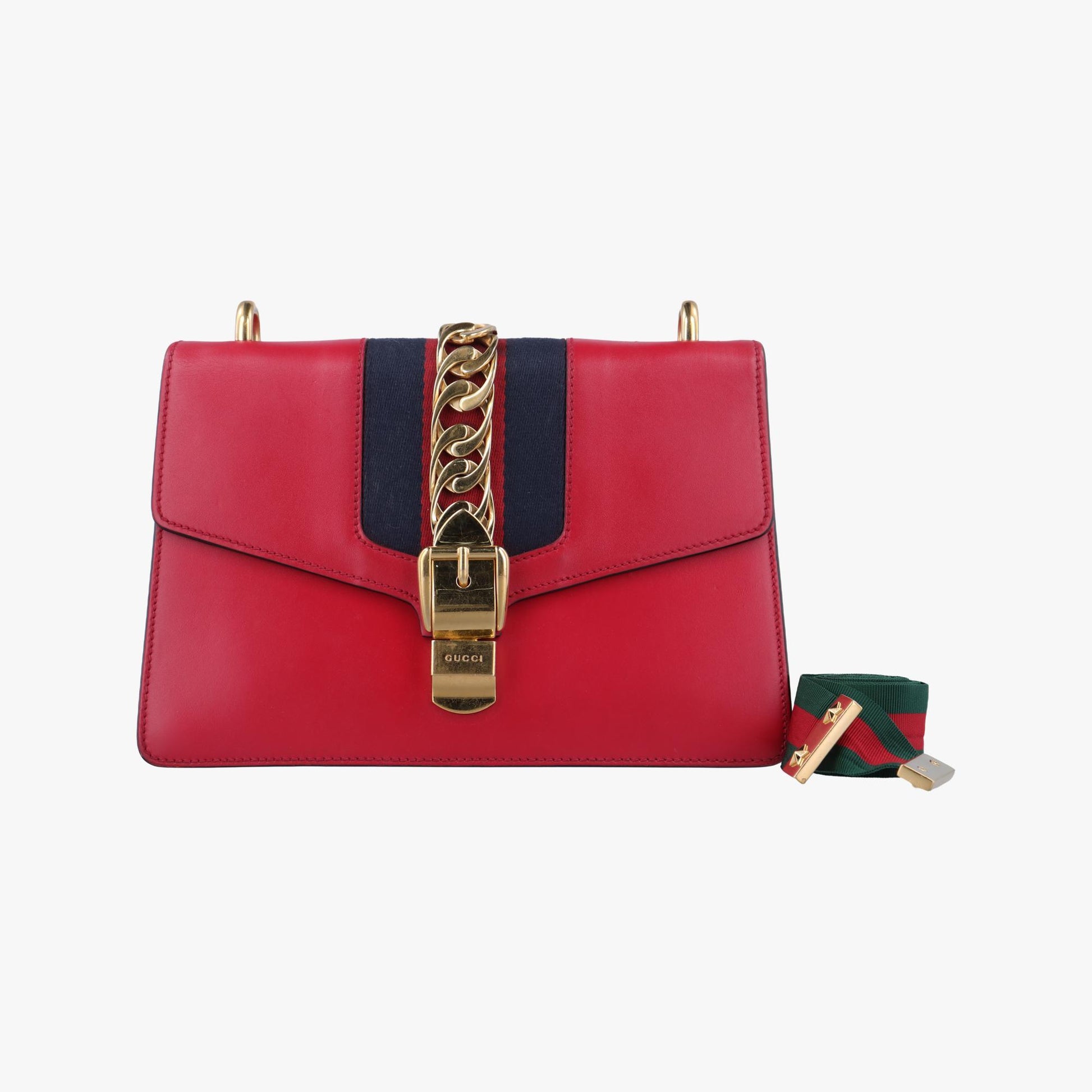 グッチ Gucci ショルダーバッグ レディース シルヴィ レッド×ネイビー レザー 421882 H027752815