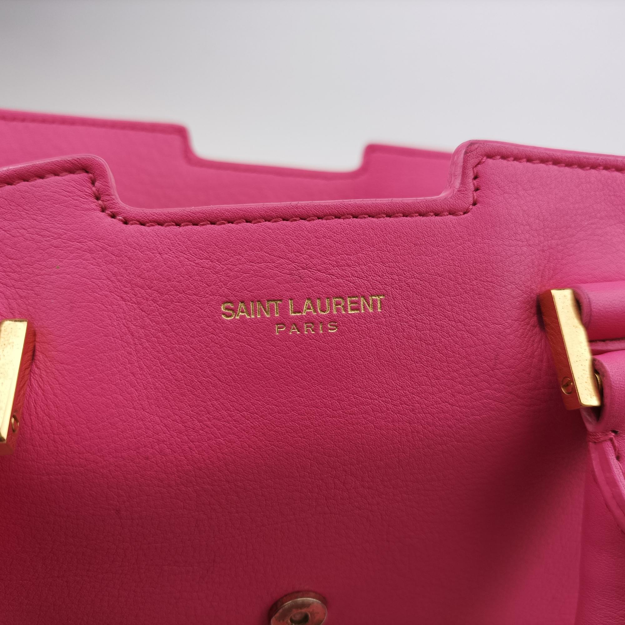 イヴサンローラン Yves saint Laurent ショルダーバッグ レディース Yライン プチカバス ローズ レッド レザー CLD311210.1213