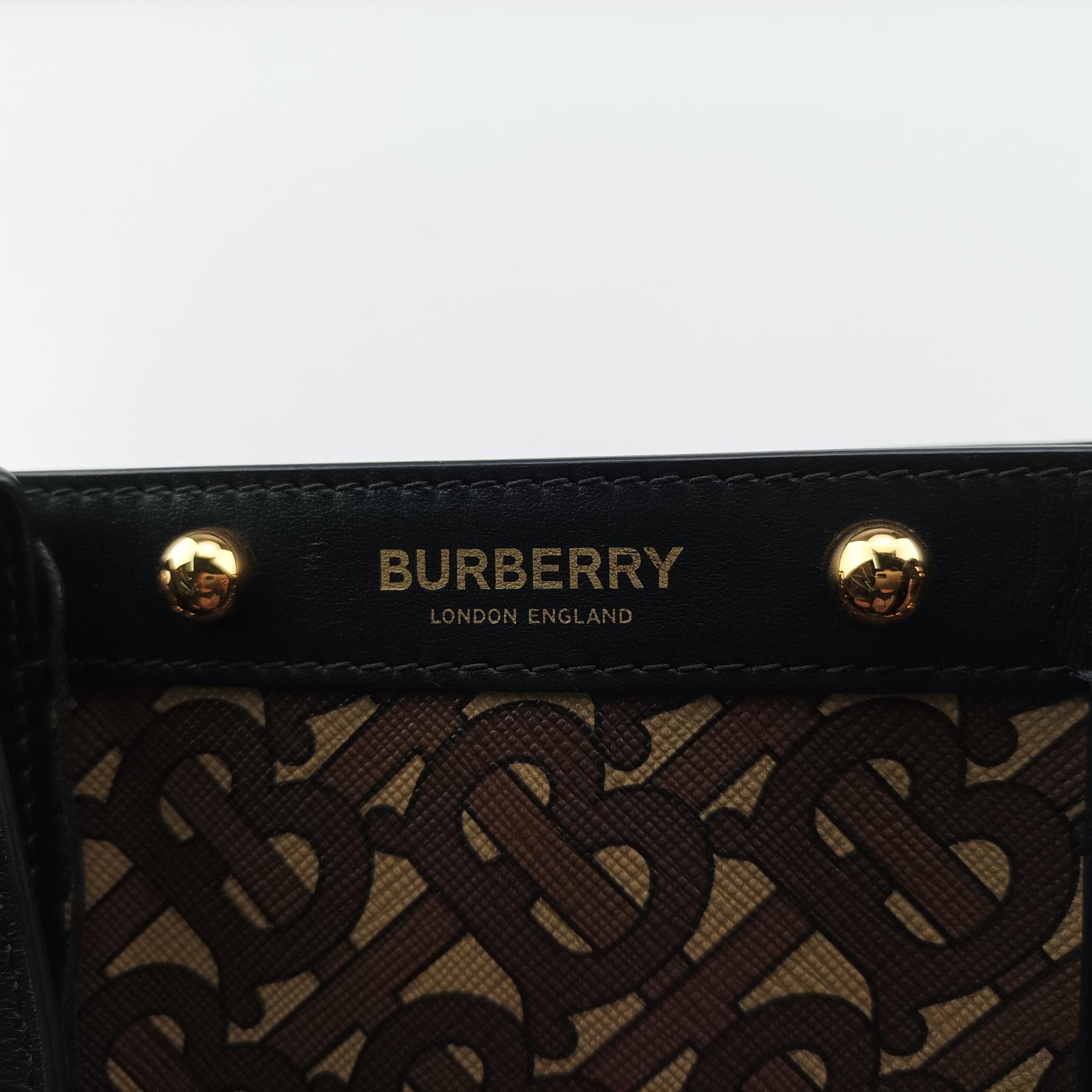 バーバリー Burberry ハンドバッグ レディース TBモノグラム　スタッズブックトート ブラウン×ブラック PVCコーティングキャンバス ITPELGDI11CAR