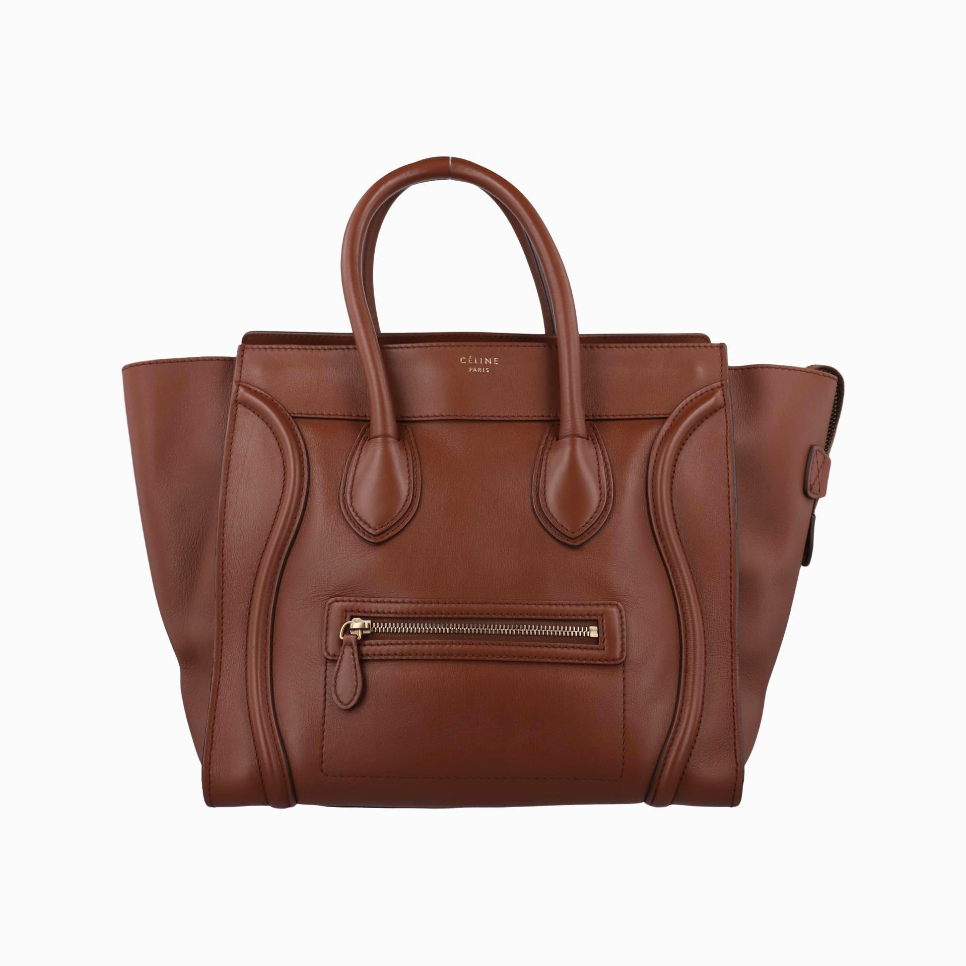 セリーヌ Celine ハンドバッグ レディース ラゲージミニショッパー ブラウン レザー S-AT-0112 S-MM-0122