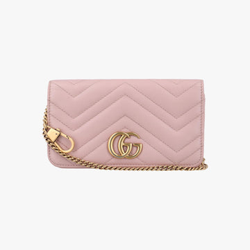 グッチ Gucci ショルダーバッグ レディース GGマーモント ピンク レザー 488426