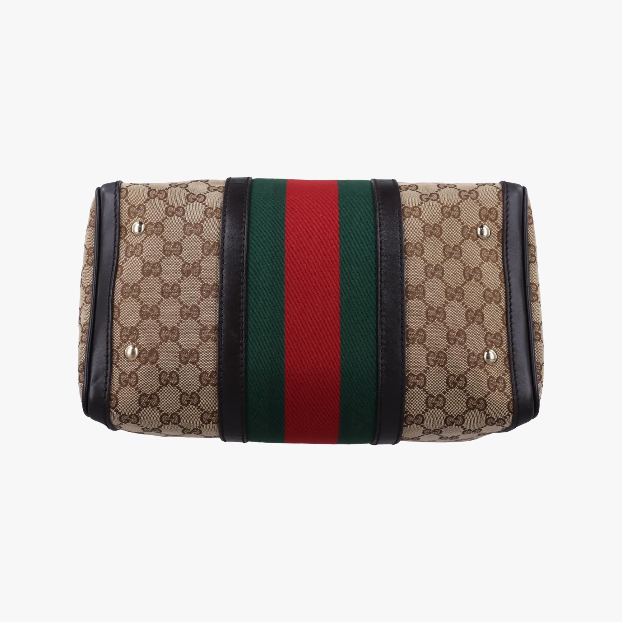 グッチ Gucci ボストンバッグ レディース シェリーライン ボストン ベージュ×グリーン×レッド キャンバス 247205 I013135697