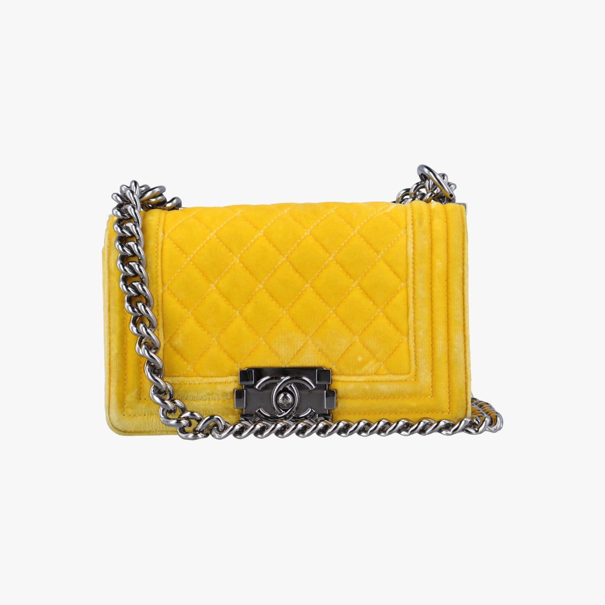 シャネル Chanel ショルダーバッグ レディース ボーイシャネル イエロー ベロア A67085 21510488