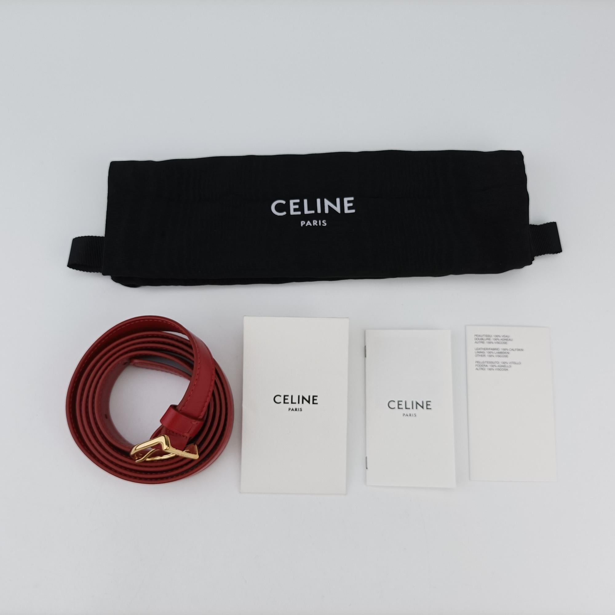 セリーヌ Celine ボディバッグ/ウェストバッグ レディース タッセル レッド レザー