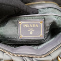 プラダ Prada ショルダーバッグ レディース ギャザー グレー ナイロン×レザー BN2805 7/Q