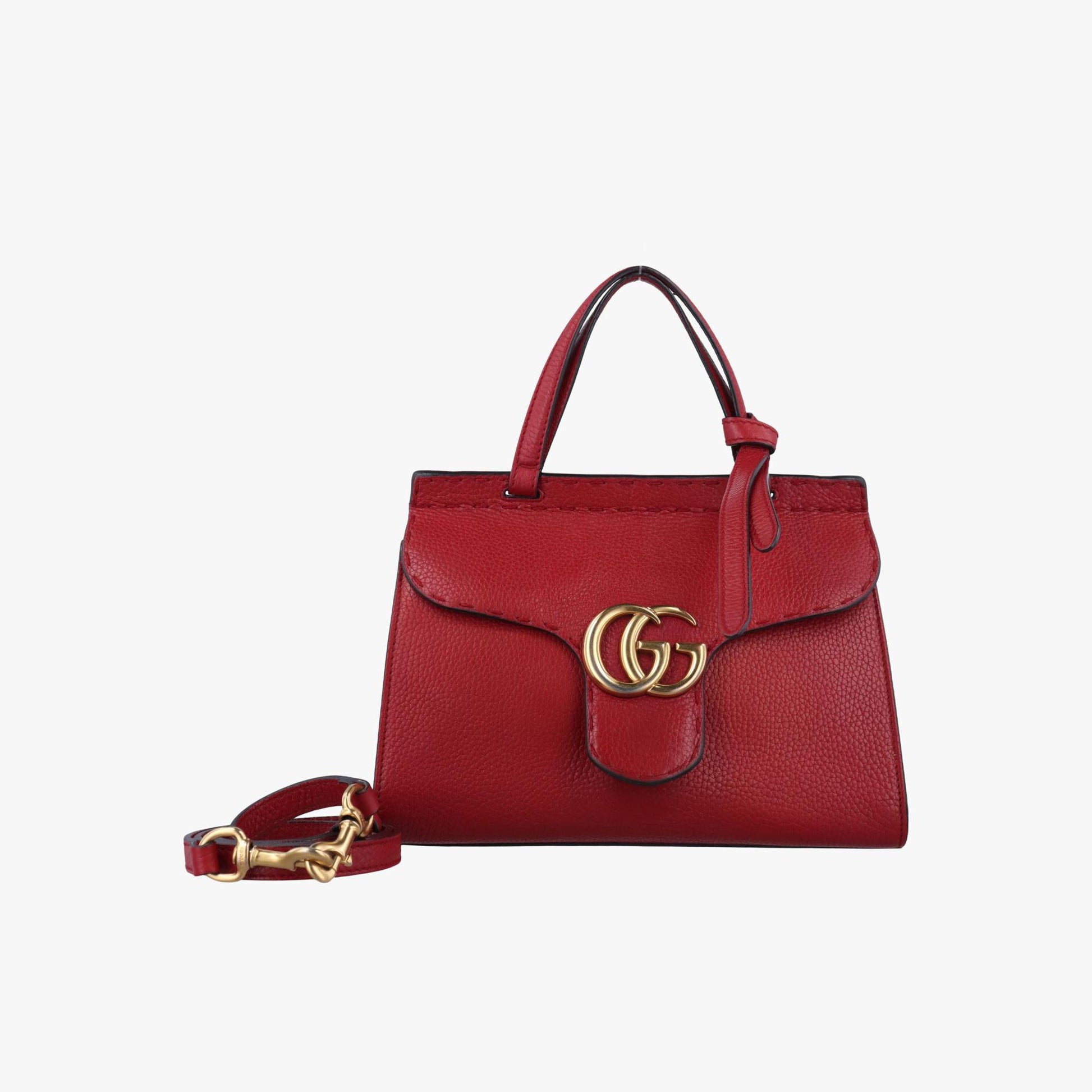 グッチ Gucci ショルダーバッグ レディース GGマーモント レッド レザー 442622