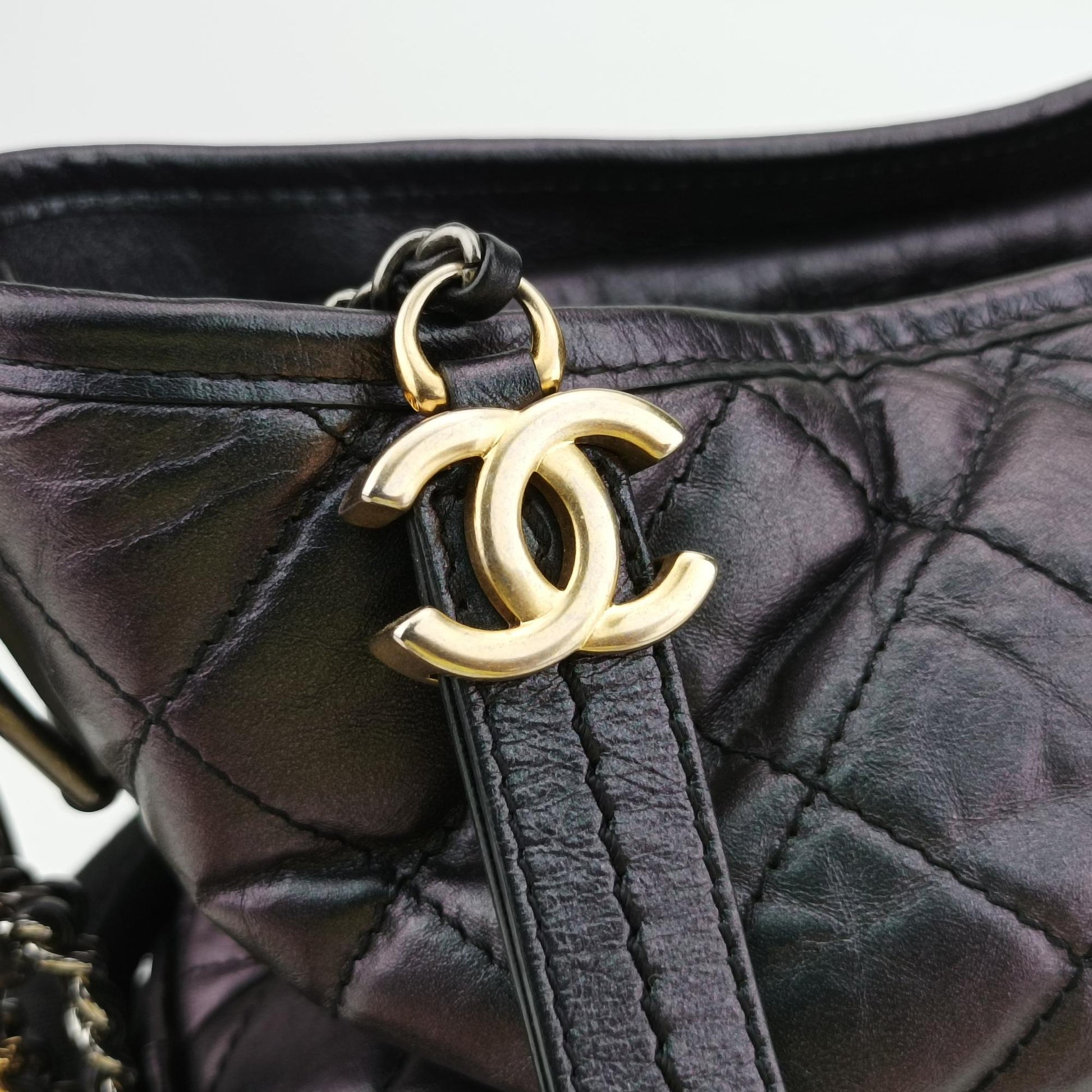 シャネル Chanel ショルダーバッグ レディース ガブリエルドゥシャネル ブラック系 シャイニーレザー A93824 27861127