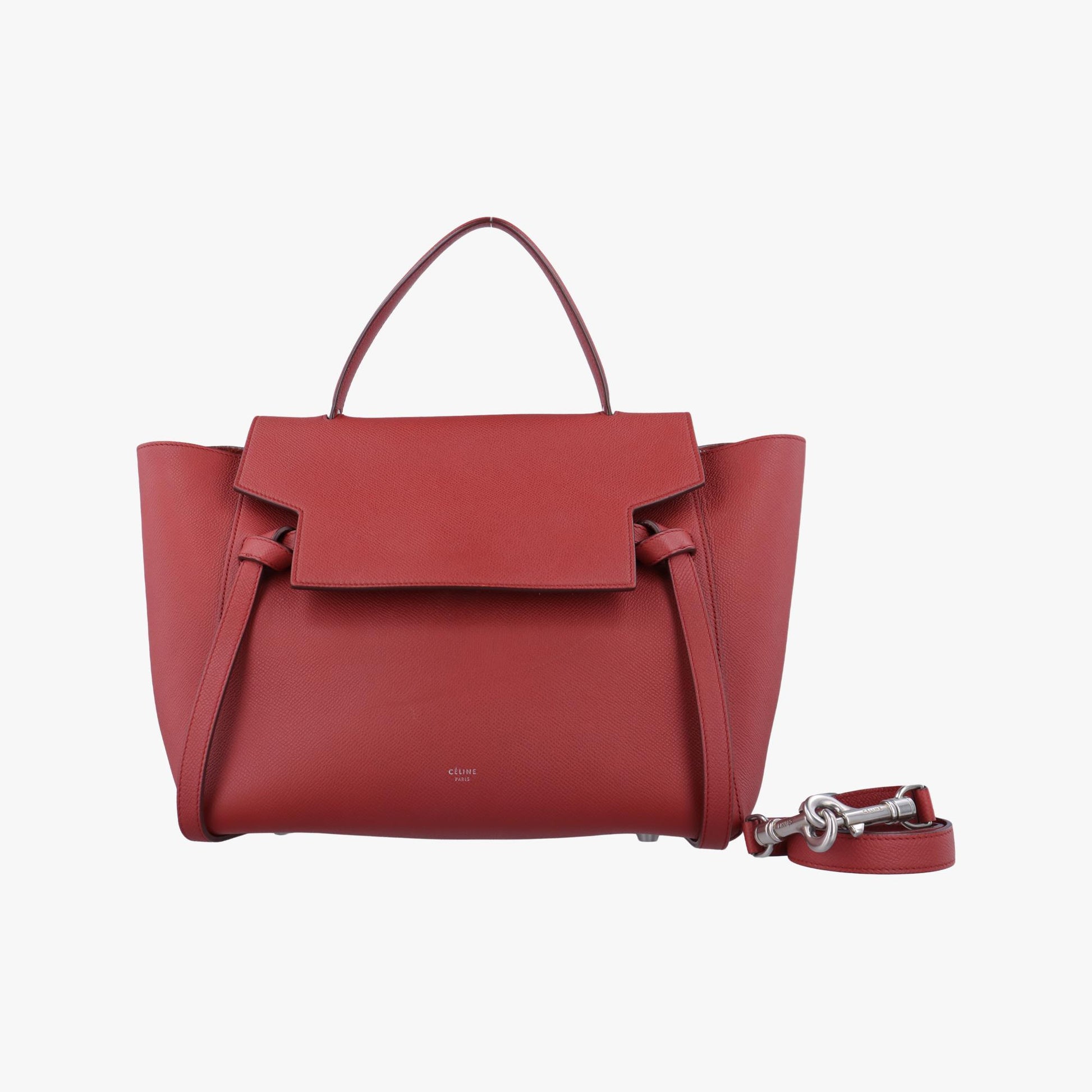 セリーヌ Celine ショルダーバッグ レディース ベルト ミニ レッド レザー F-MP-2126